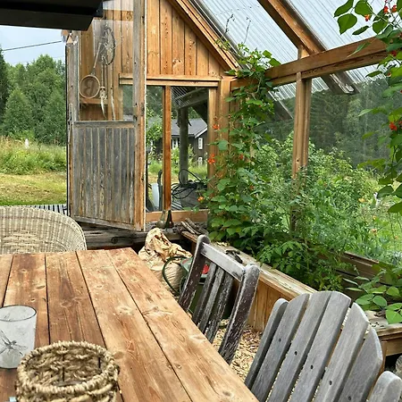 Old Farmstead With Log By River At Lonin Ferienhaus *